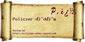 Policzer Ádám névjegykártya